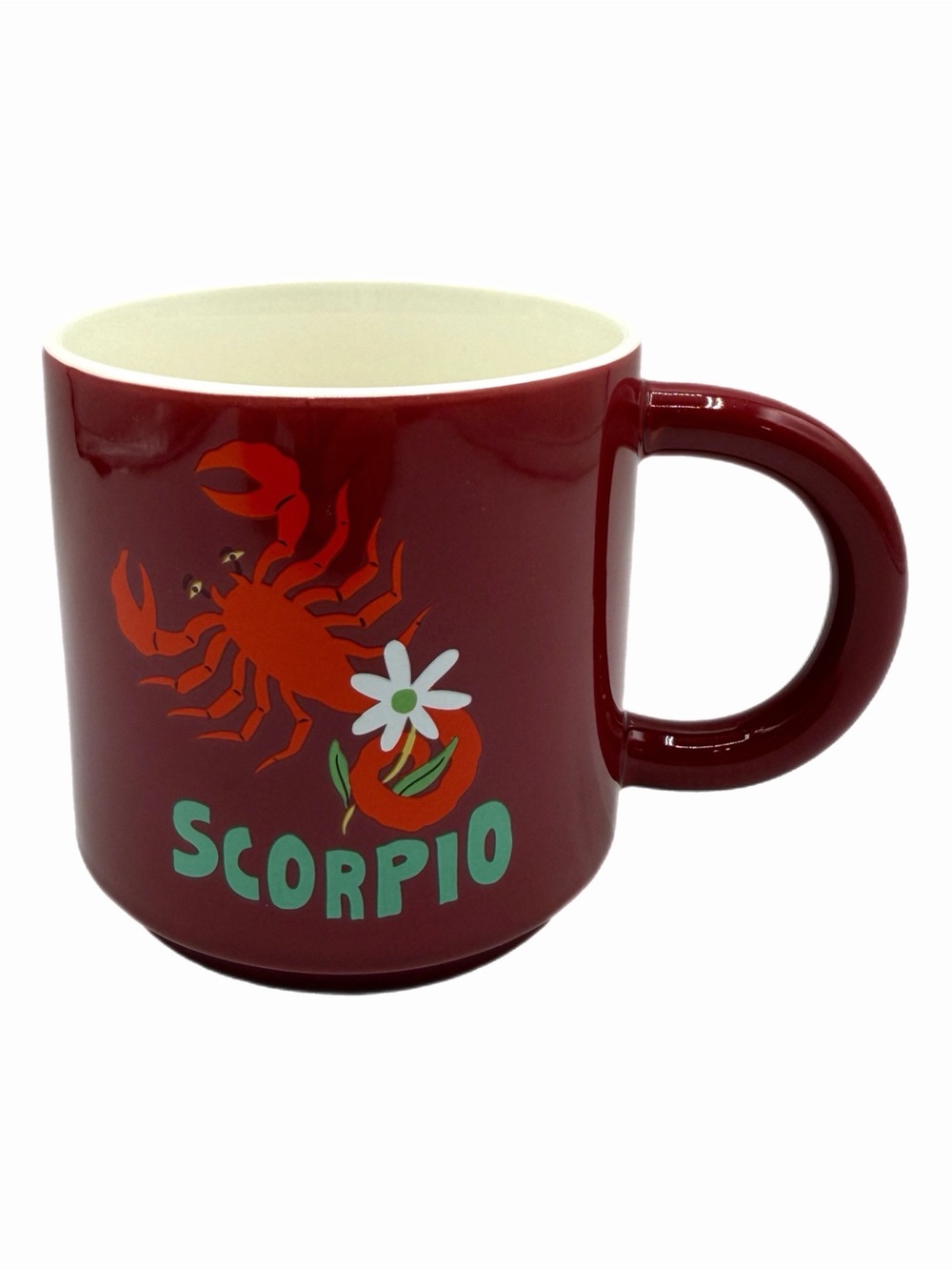 Room Essentials Maroon Red Zodiac Scorpio 15oz Coffee Mug – Scorpion & White Flo